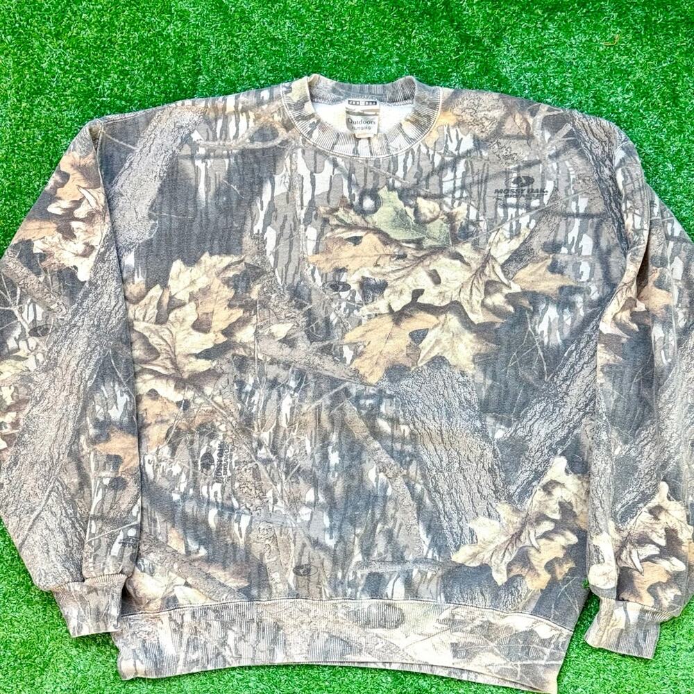 JERZEES Mossy Oak Camouflage Pullover Outdoors Sweatshirt Vintage